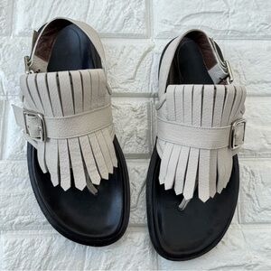Marni Leather Fringe Sling  Back slides / sandals 36